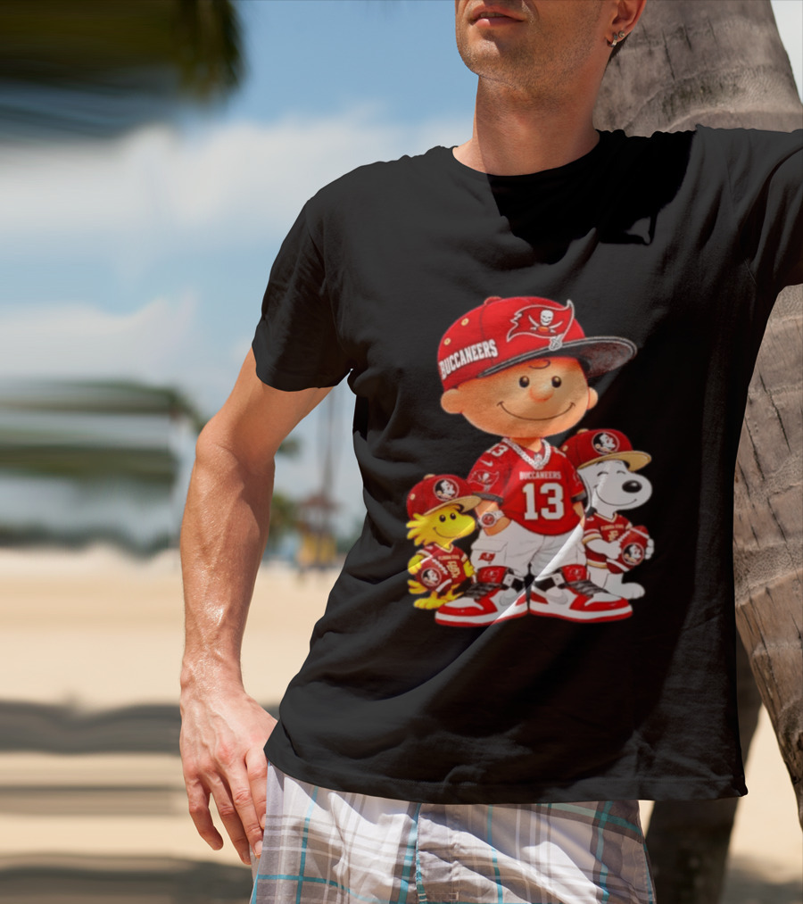 Charlie Brown 13 Snoopy Woodstock Buccaneers Florida State T-Shirt