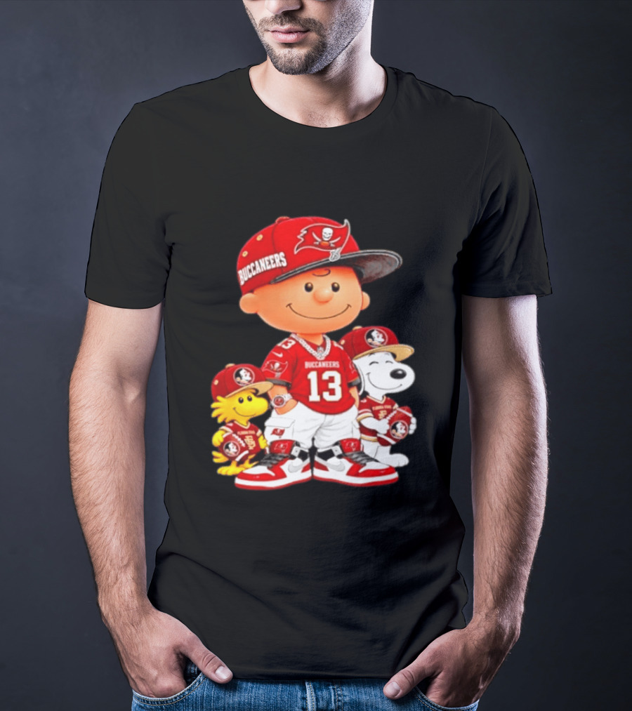 Charlie Brown 13 Snoopy Woodstock Buccaneers Florida State T-Shirt