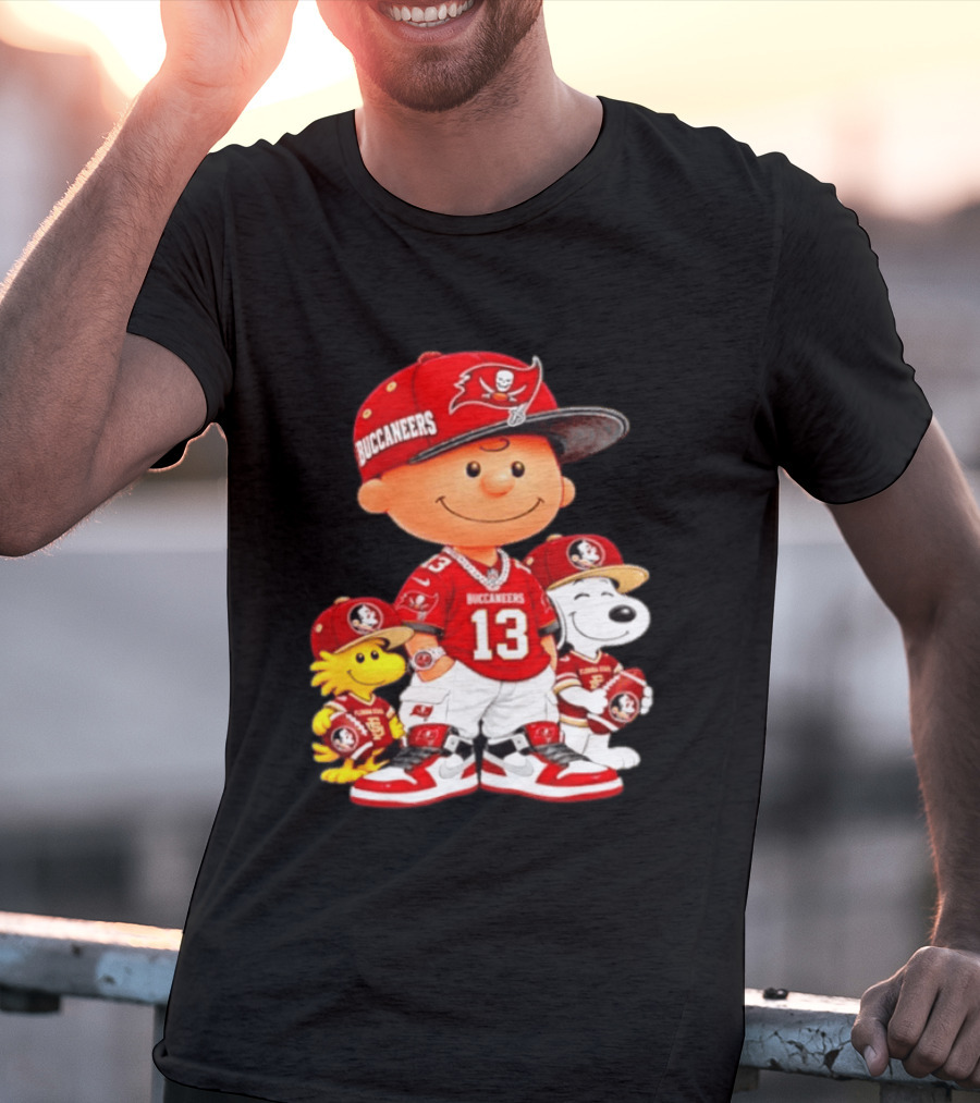 Charlie Brown 13 Snoopy Woodstock Buccaneers Florida State T-Shirt