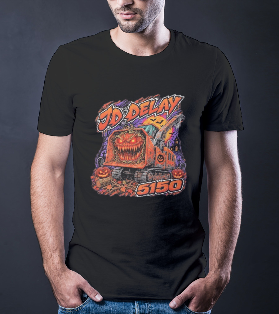 JD Delay 5150 Halloween Pumpkin Excavator Spooky T-Shirt