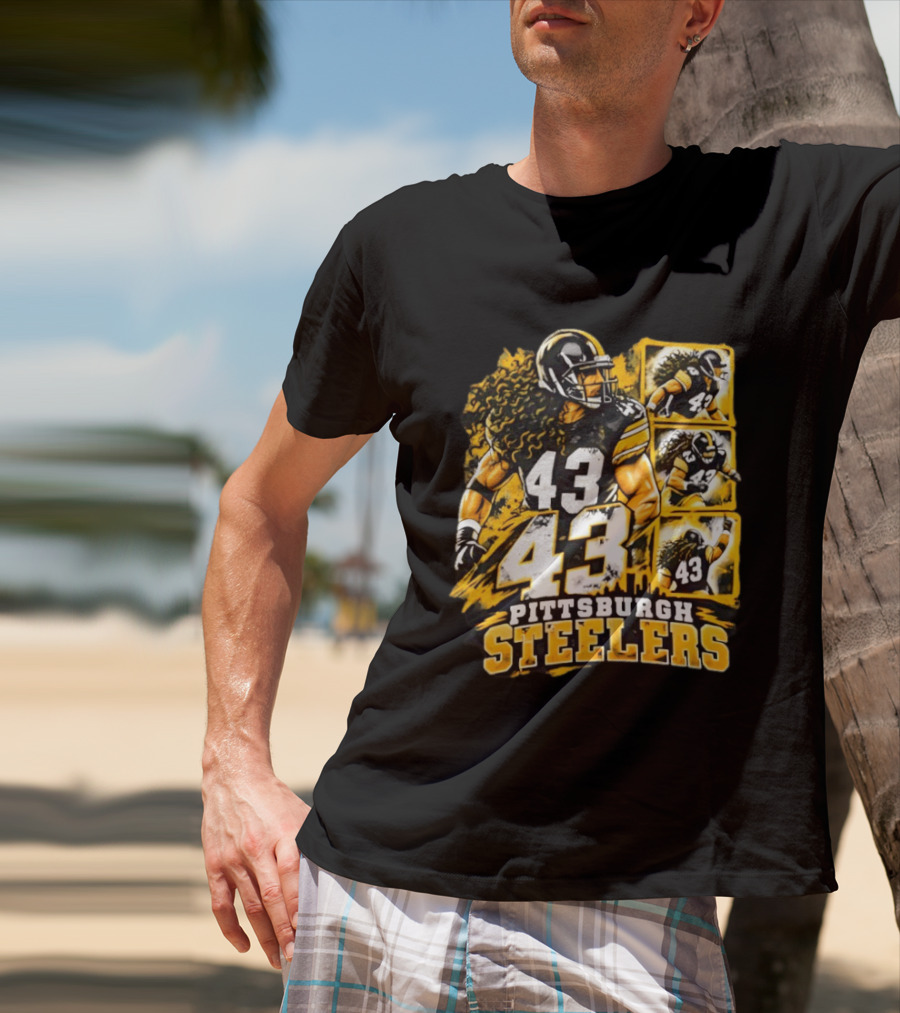 Pittsburgh Steelers 43 Football Player Tribute Sports Team Fan Gear T-Shirt