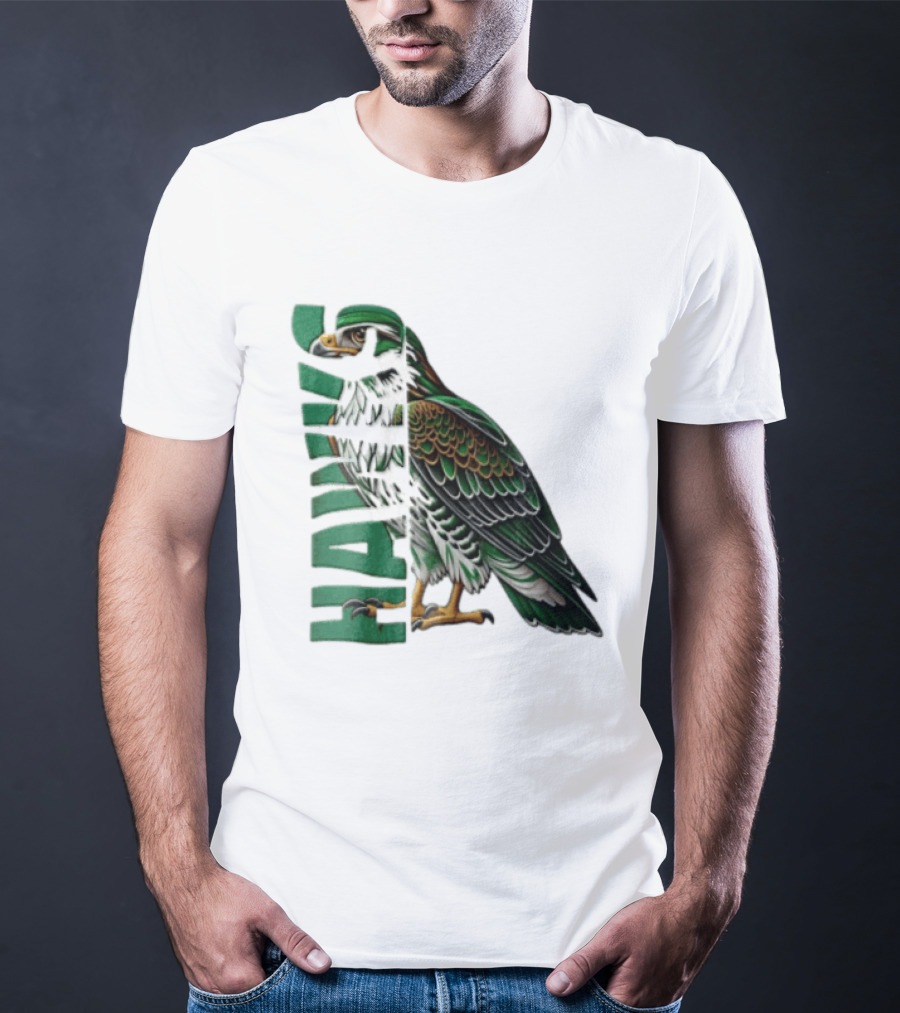 Atlanta Hawks Green Brown Hawk Bird Profile View T-Shirt