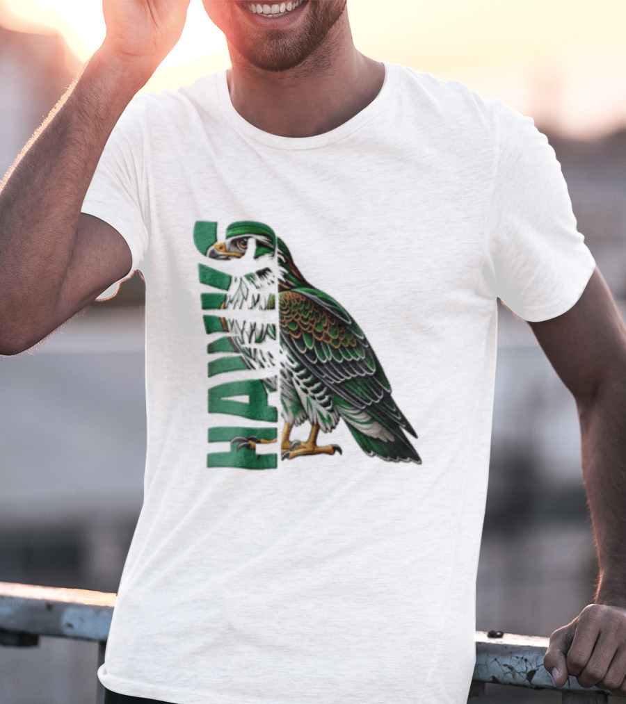 Atlanta Hawks Green Brown Hawk Bird Profile View T-Shirt
