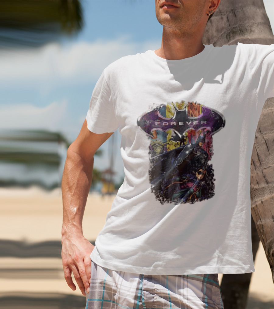 Batman Forever Movie Heroes Art Villains And Allies T-Shirt