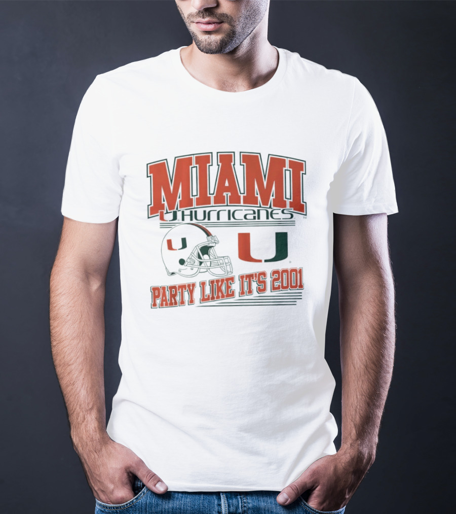 Miami Hurricanes Party Like It's 2001 Football Helmet U T-Shirt