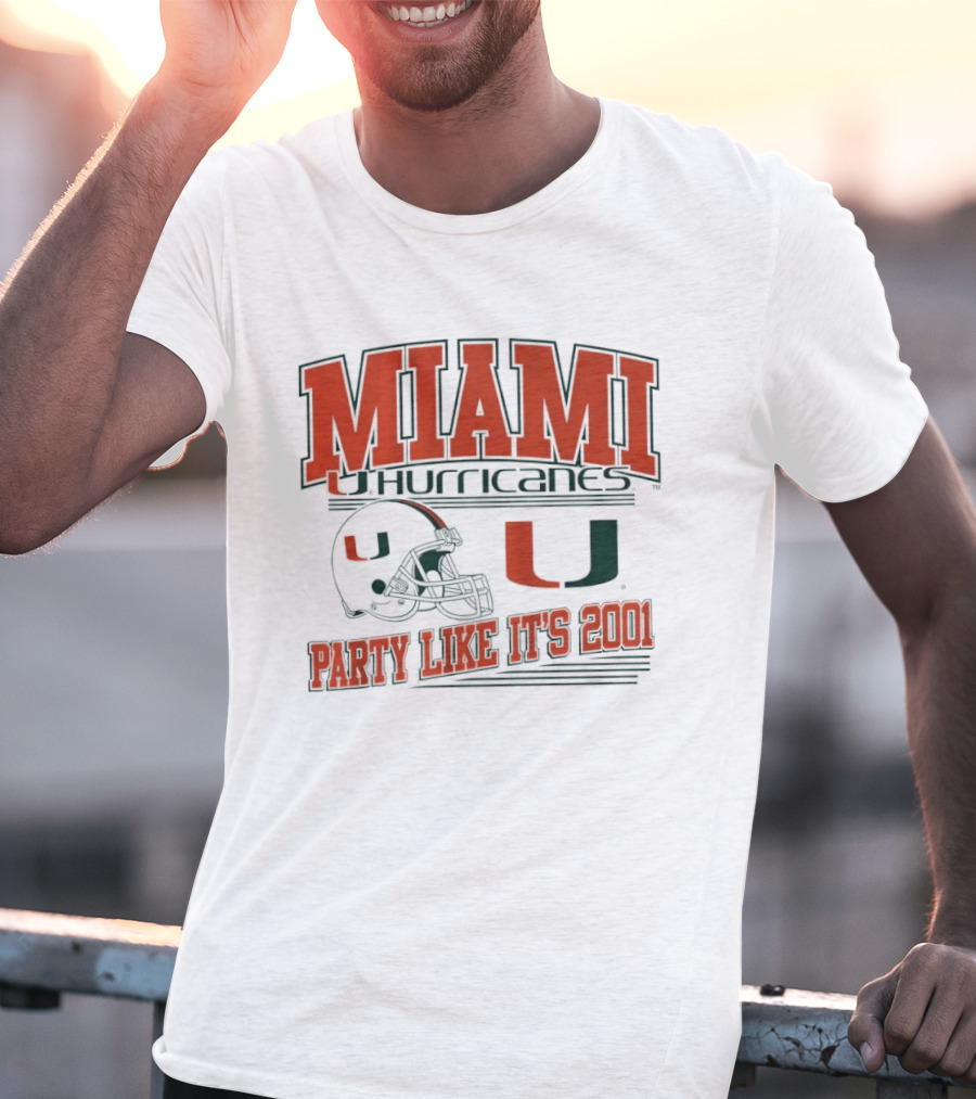 Miami Hurricanes Party Like It's 2001 Football Helmet U T-Shirt