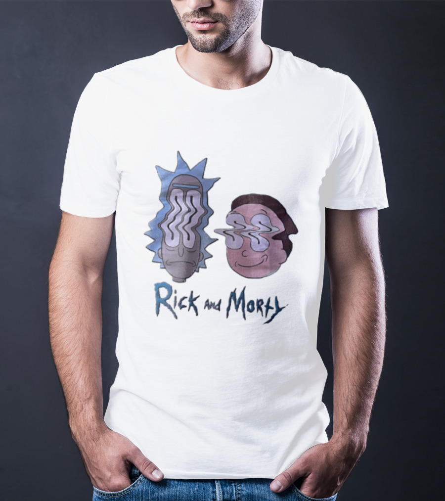 Rick And Morty Sanchez Morty Smith Wavy Face Cartoon T-Shirt