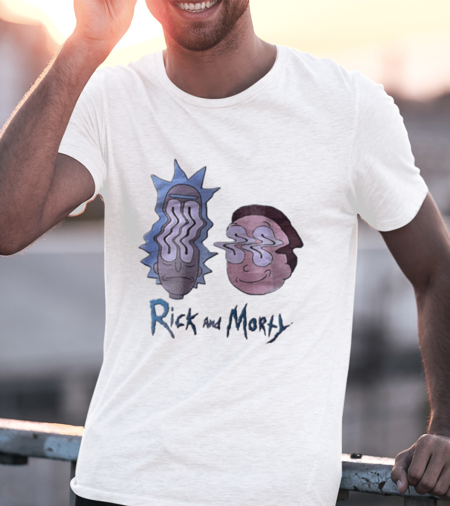 Rick And Morty Sanchez Morty Smith Wavy Face Cartoon T-Shirt