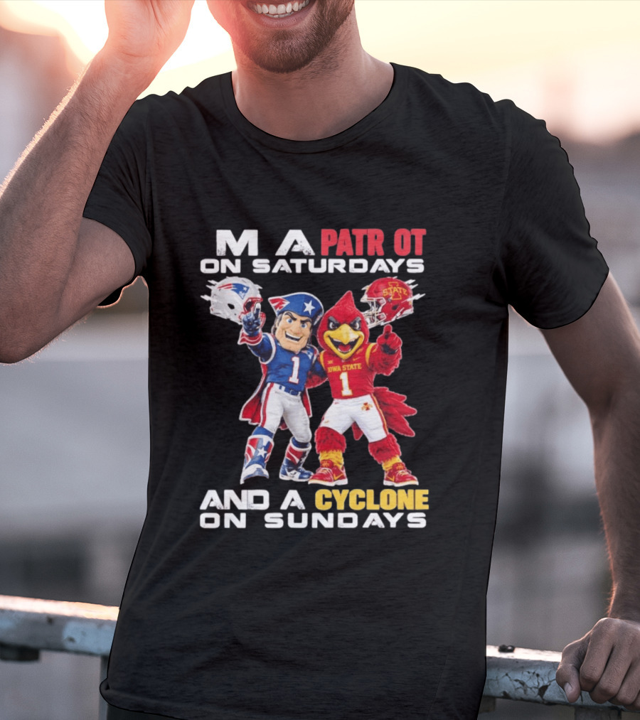 Patriot On Saturdays Cyclone On Sundays Iowa State Football Mascots T-Shirt