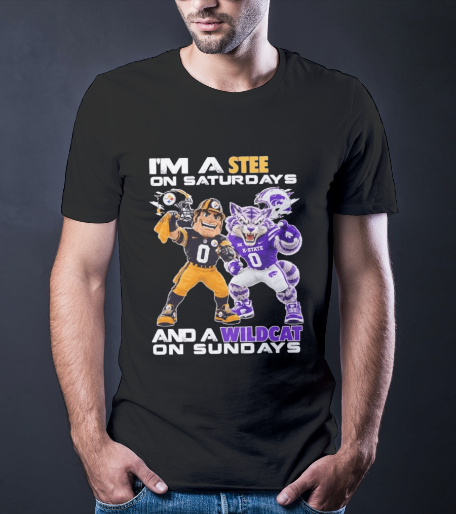 I'm A Steeler On Saturdays And A Wildcat On Sundays K State Football Fan Gear T-Shirt