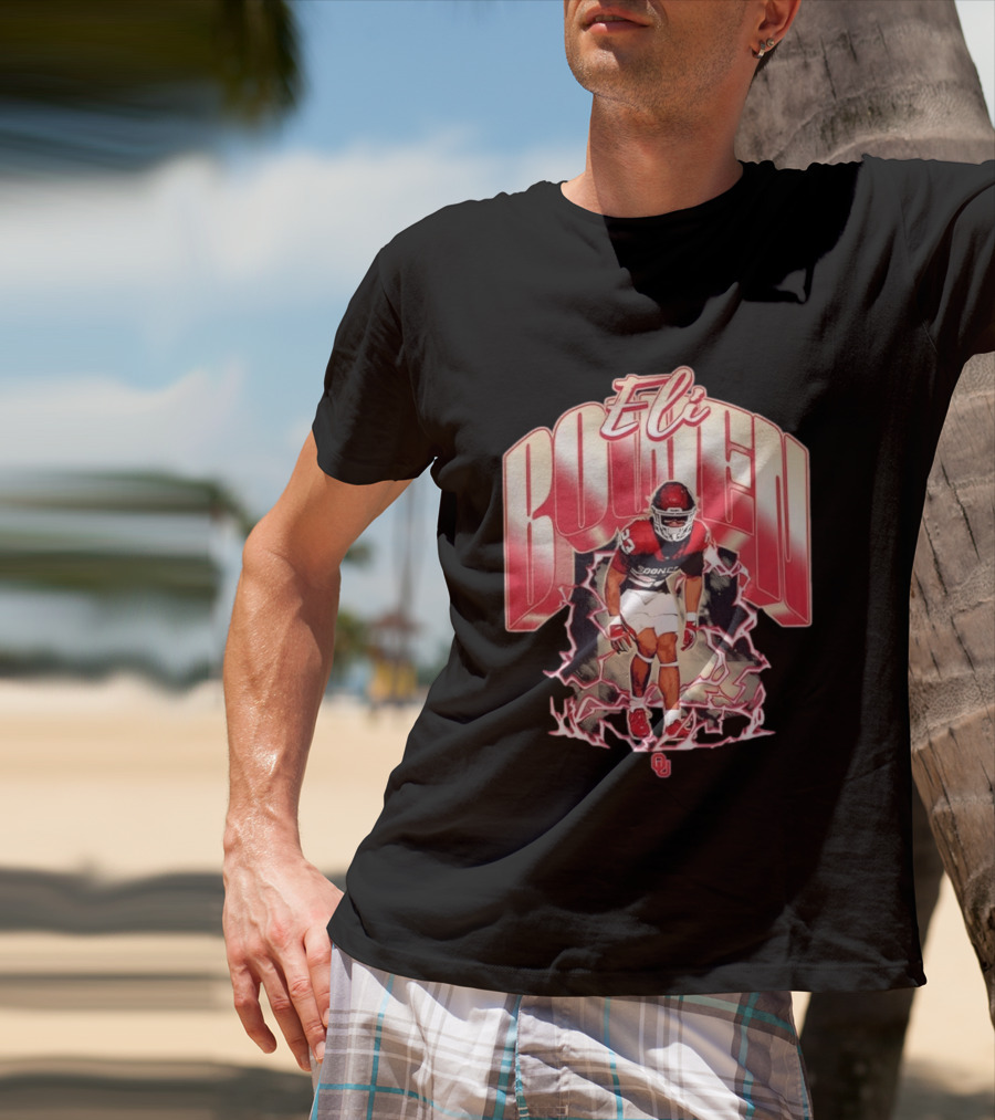 Eli Bowen Oklahoma Sooners Lightning Football Collage T-Shirt