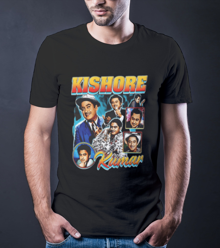 Kishore Kumar Retro Collage Music Legend T-Shirt