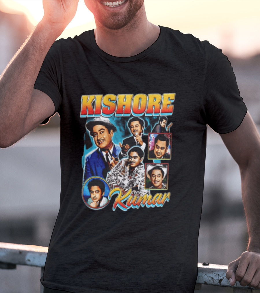 Kishore Kumar Retro Collage Music Legend T-Shirt