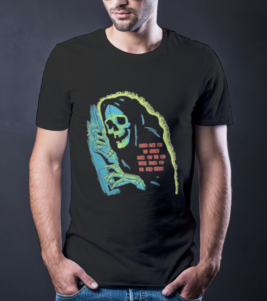 Knock Once For The Father Twice For The Son Three Times For The Holy Ghost Skeleton Grim Reaper T-Shirt