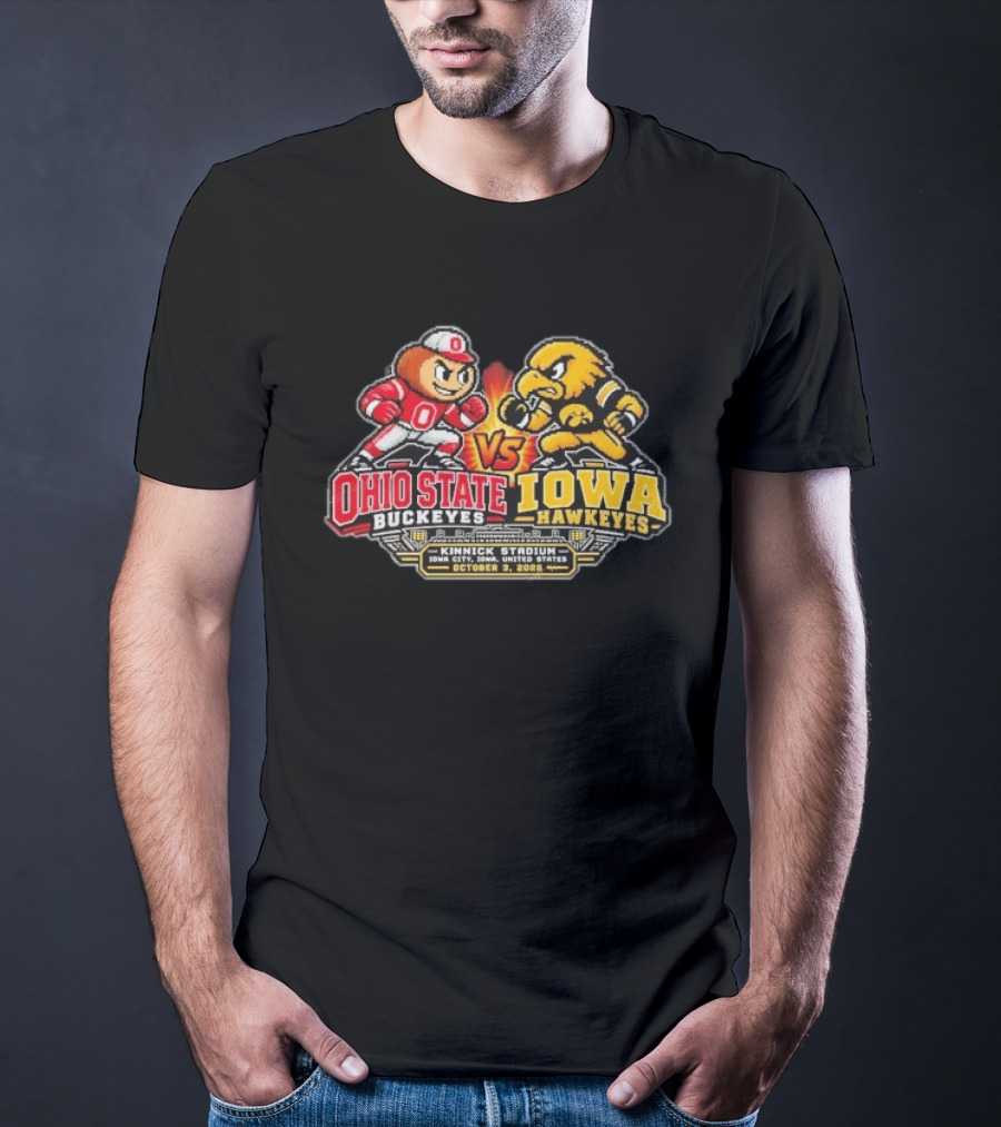 Ohio State Buckeyes Vs Iowa Hawkeyes NCAA College Football Kinnick Stadium Iowa City October 3 2026 T-Shirt
