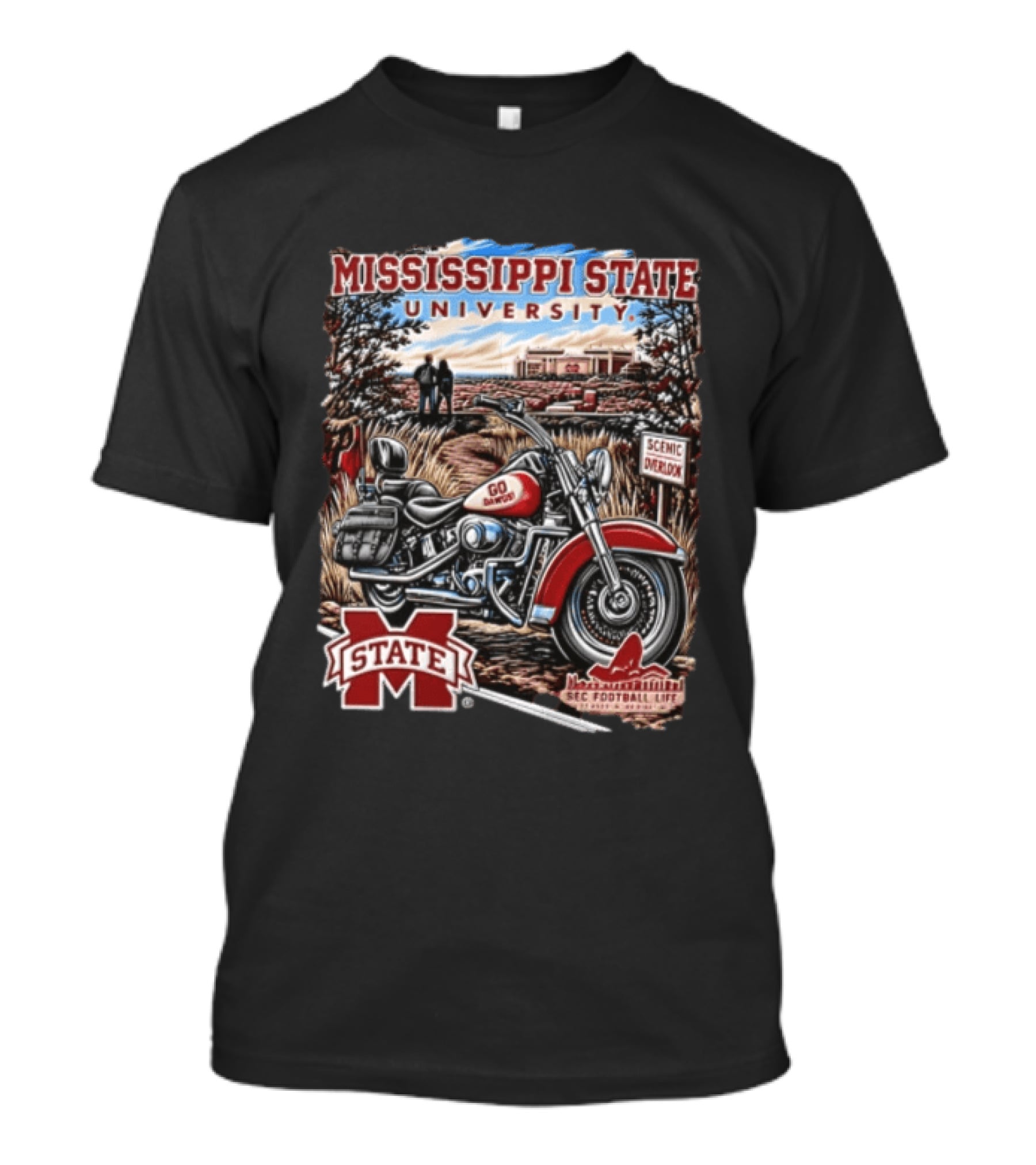 Mississippi State University Bulldogs Scenic Overlook Go Dawgs SEC Football Life T-Shirt