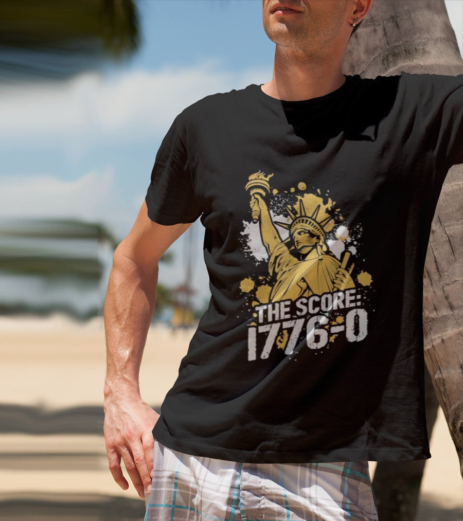 The Fat Electrician Statue Of Liberty 1776 0 Score T-Shirt