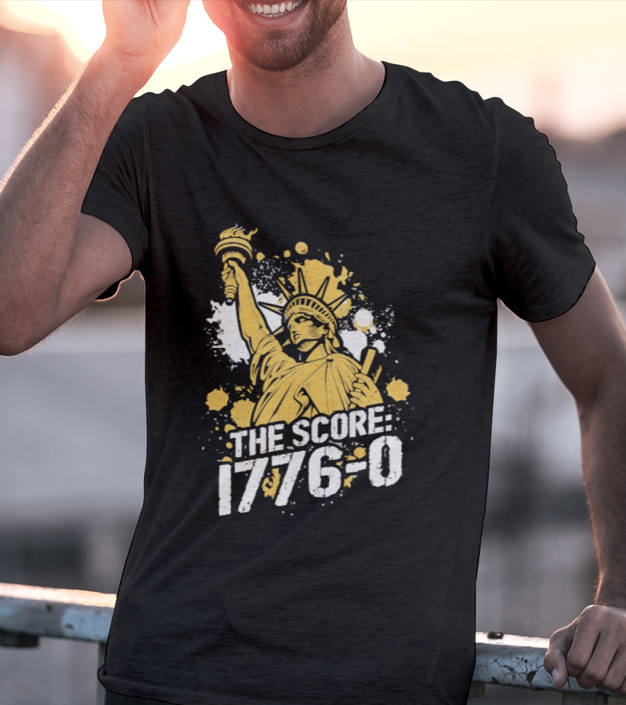 The Fat Electrician Statue Of Liberty 1776 0 Score T-Shirt