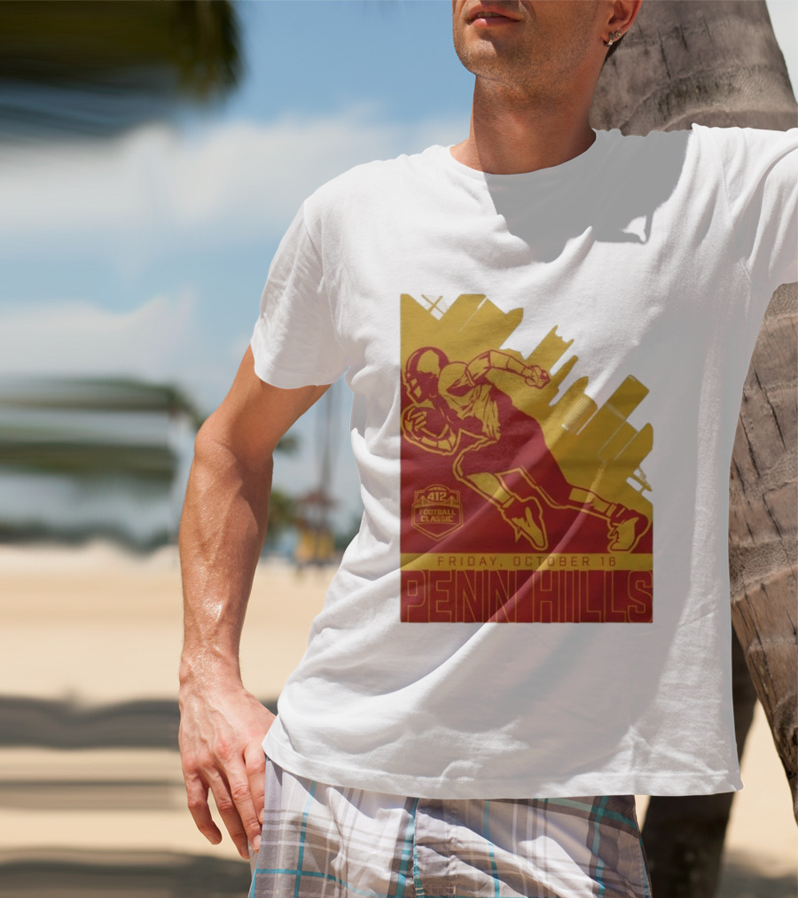 412 Football Classic Penn Hills Friday October 16 Football Player Image T-Shirt