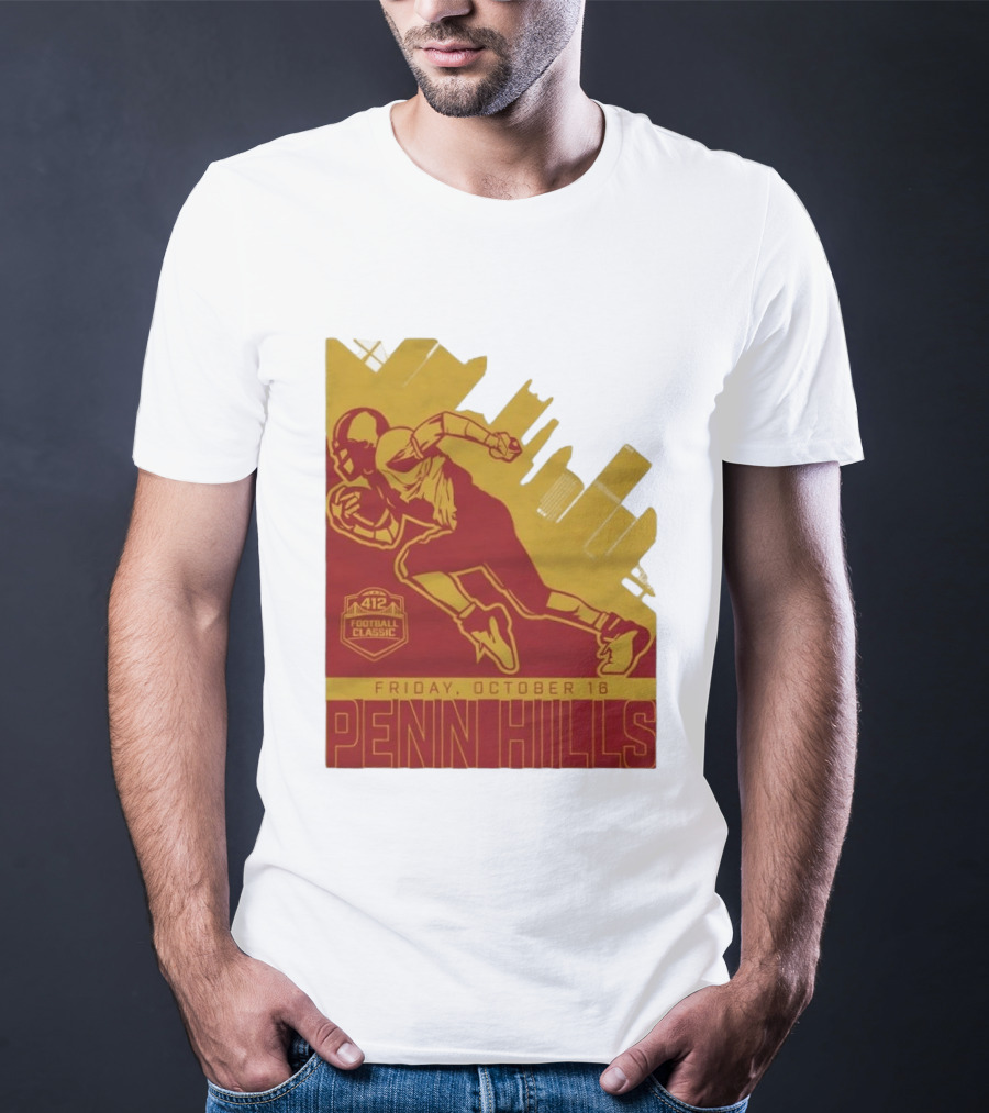 412 Football Classic Penn Hills Friday October 16 Football Player Image T-Shirt