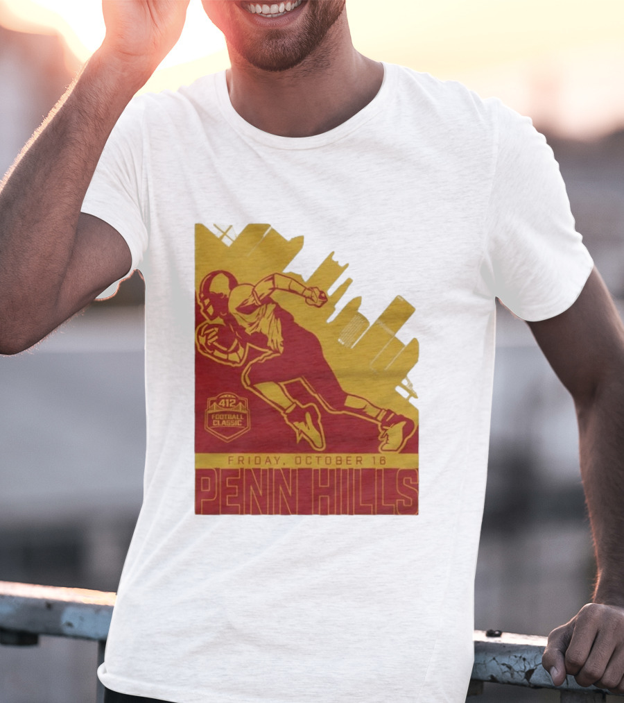 412 Football Classic Penn Hills Friday October 16 Football Player Image T-Shirt