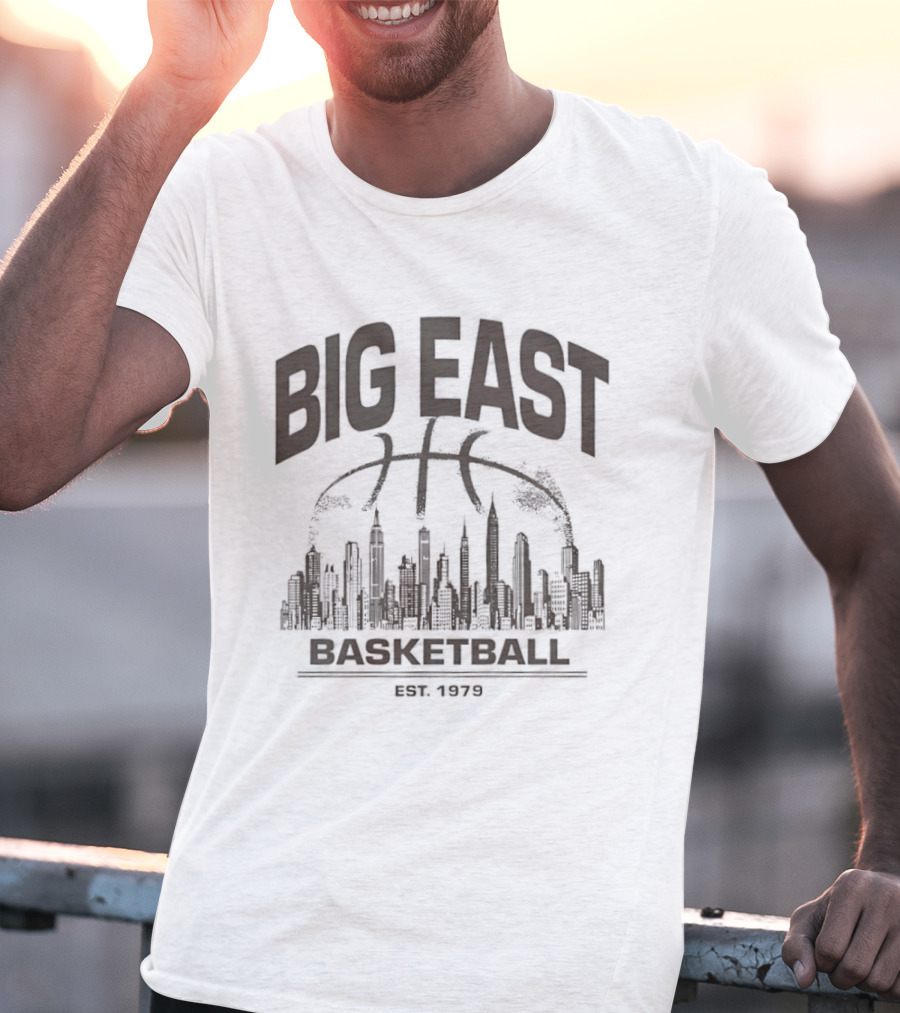 Big East Basketball Est 1979 City Skyline Basketball Hoop T-Shirt