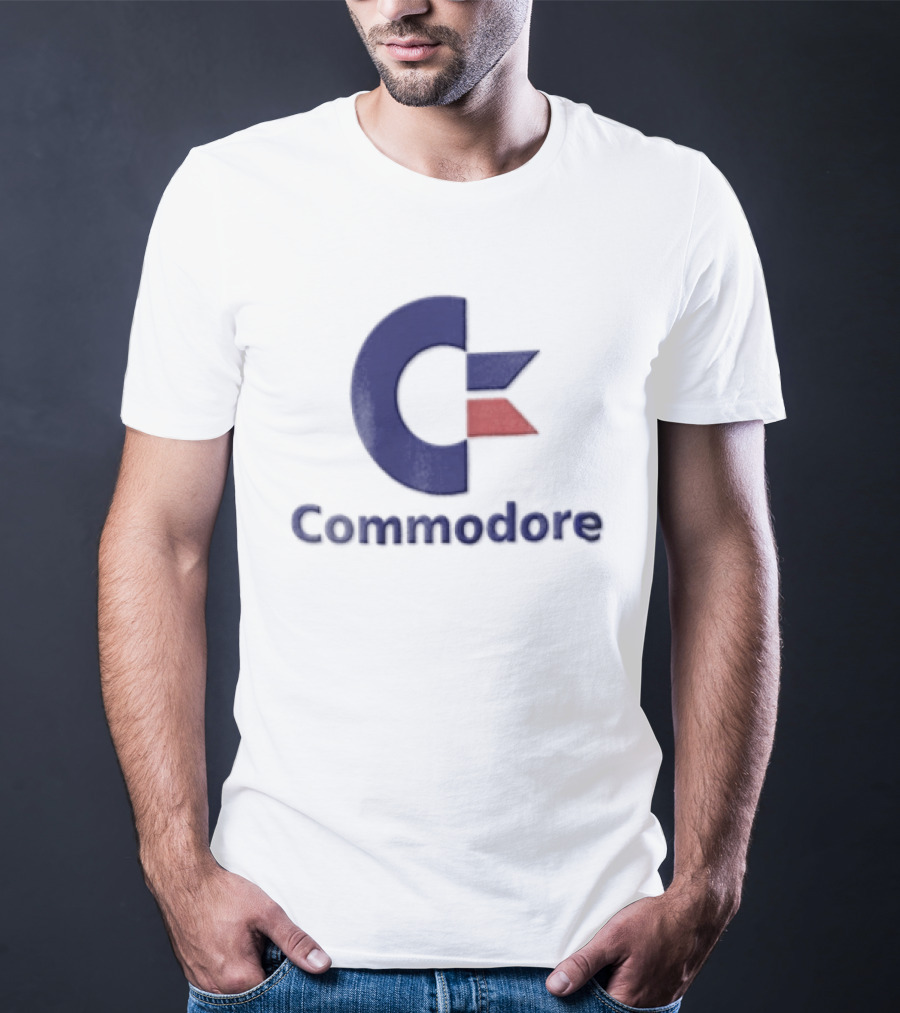 Commodore Blue Red Letter C Vintage Computer T-Shirt