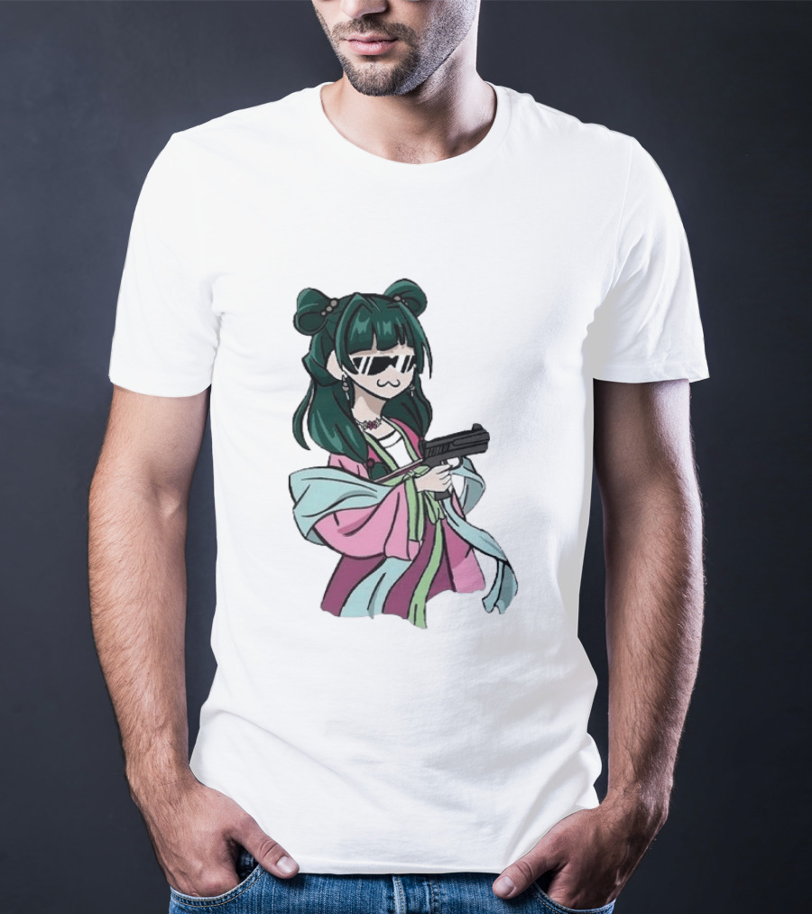 Mao Mao The Apothecary Diaries Anime Character With Gun And Sunglasses T-Shirt