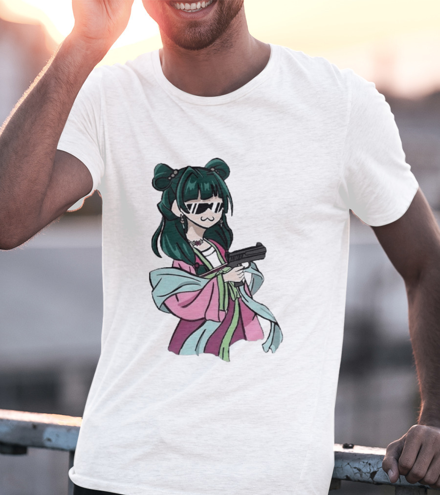 Mao Mao The Apothecary Diaries Anime Character With Gun And Sunglasses T-Shirt