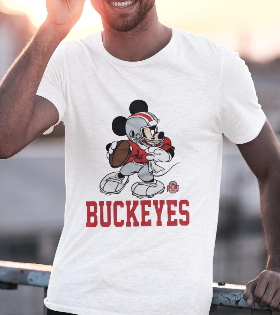 Mickey Mouse Ohio State Buckeyes Football Quarterback T-Shirt