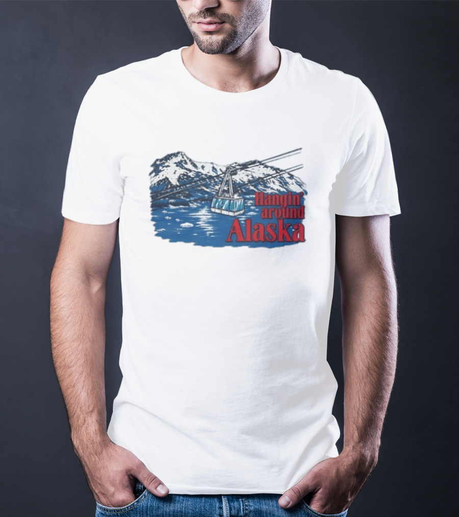 RJ Decker Aloysius Aiken Hangin Around Alaska Cable Car Mountain Scene T-Shirt