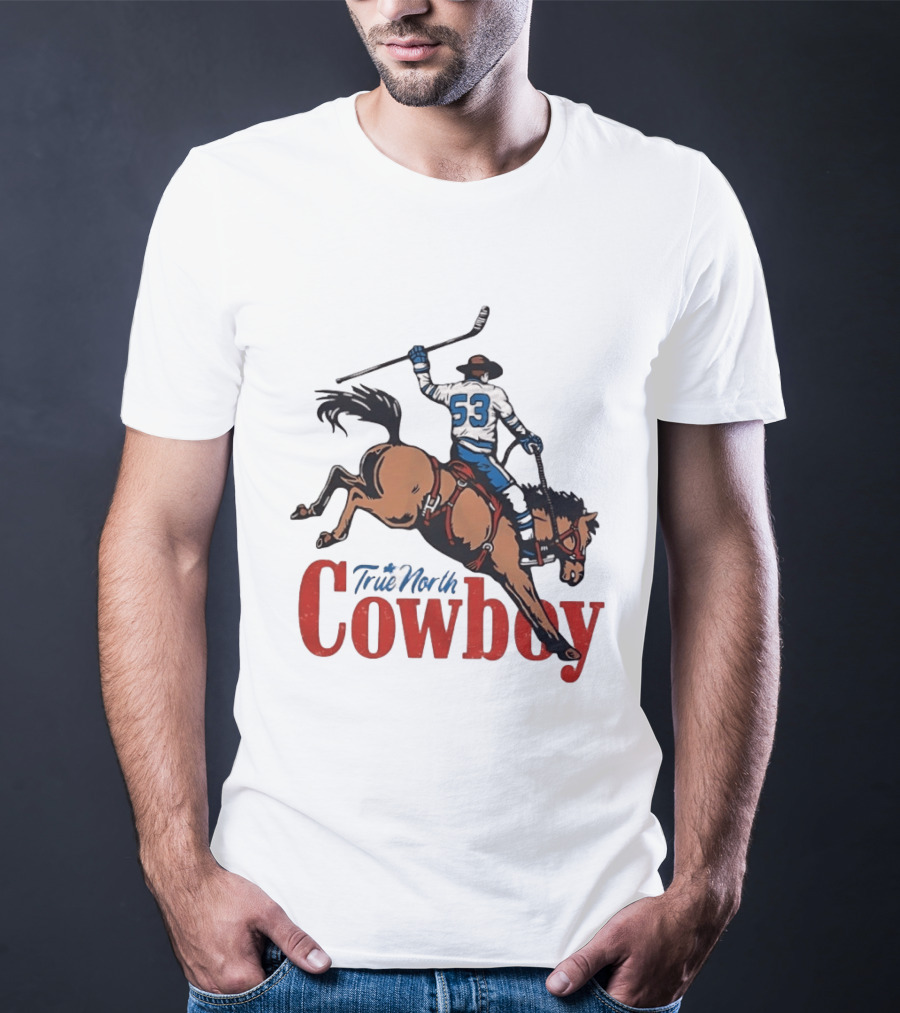 True North Cowboy Hockey Riding Bucking Bronco Number 53 T-Shirt