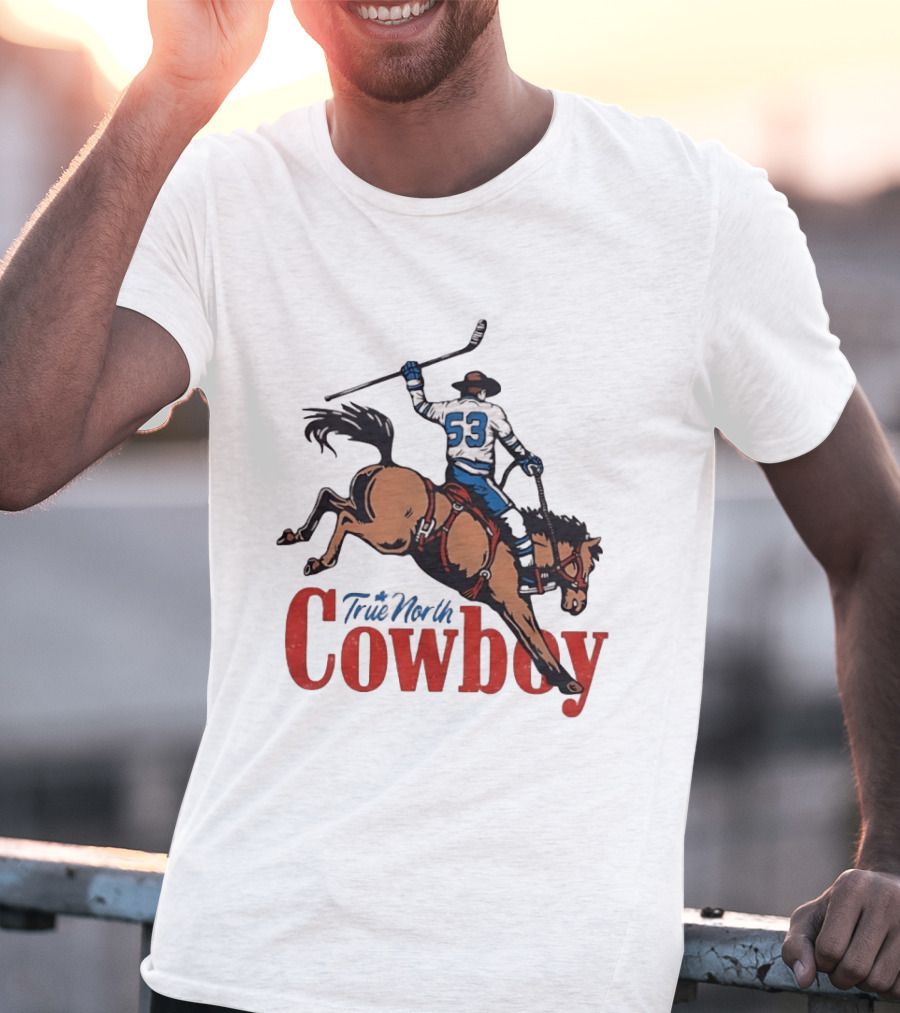 True North Cowboy Hockey Riding Bucking Bronco Number 53 T-Shirt
