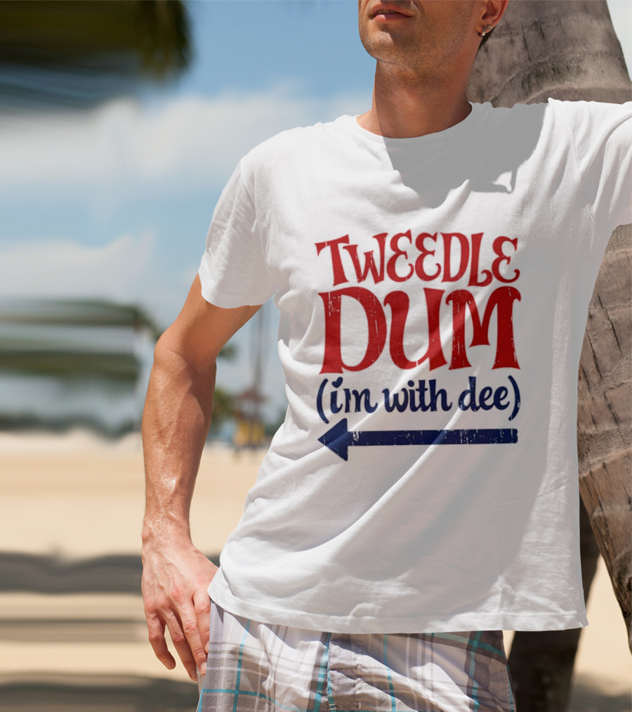 Tweedle Dum I'm With Dee Matching Couple T-Shirt