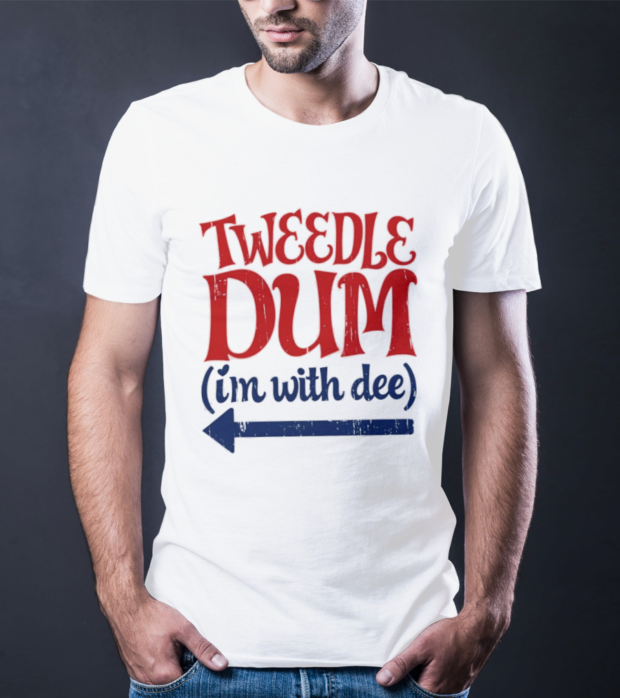 Tweedle Dum I'm With Dee Matching Couple T-Shirt