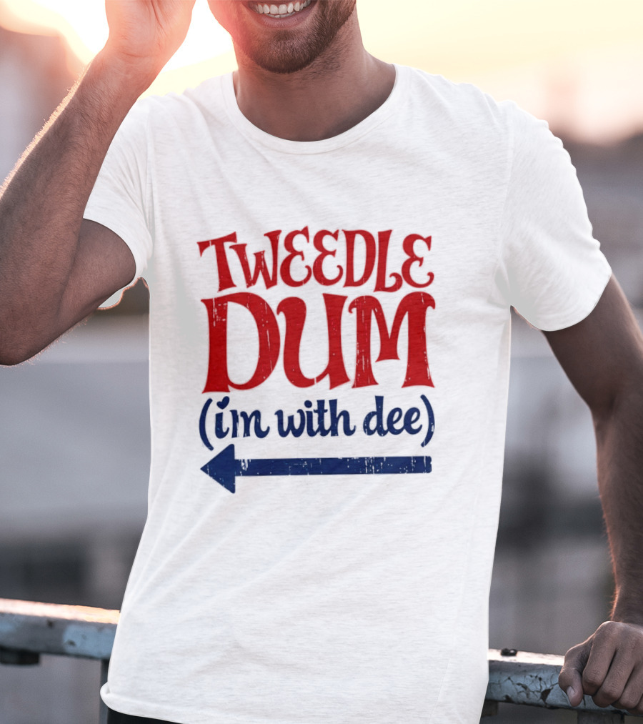 Tweedle Dum I'm With Dee Matching Couple T-Shirt