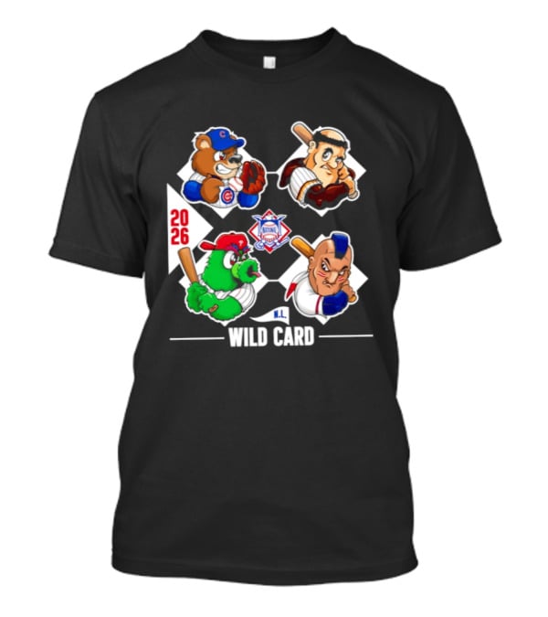 2026 National League Wild Card Cubs Baseball Cartoon Characters T-Shirt