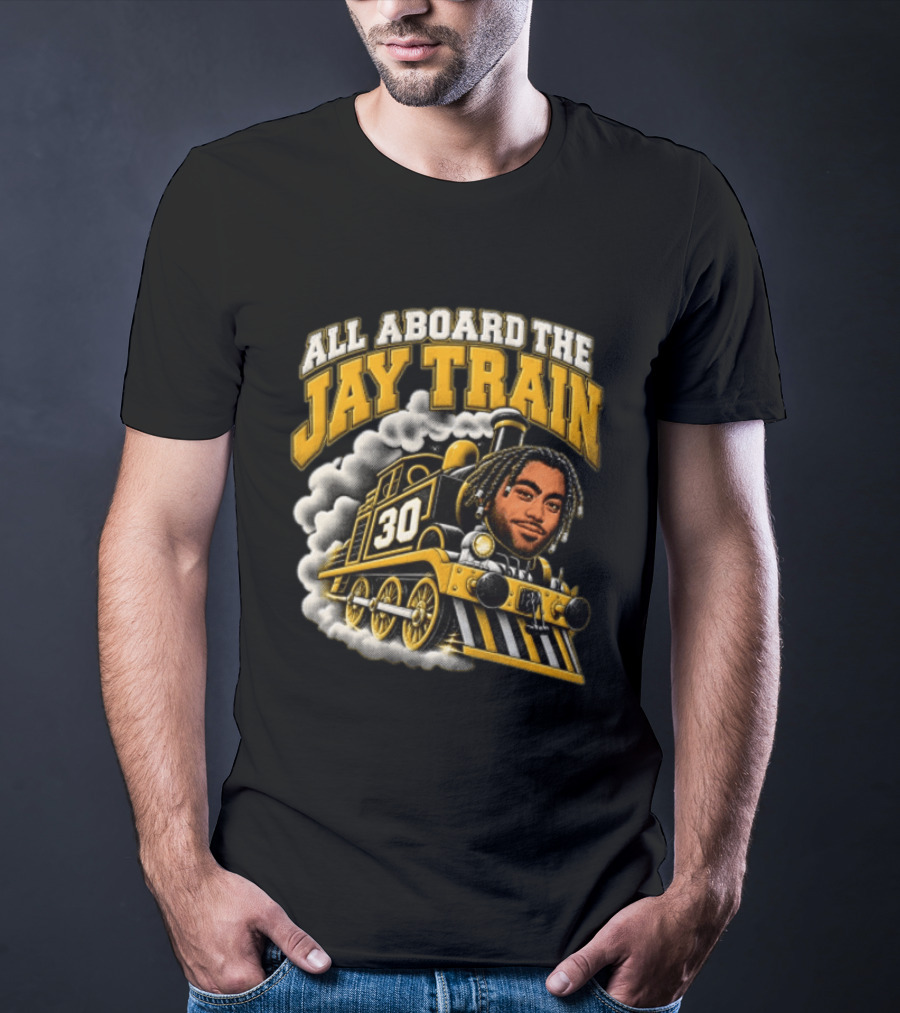 All Aboard The Jay Train 30 Steam Engine Train T-Shirt