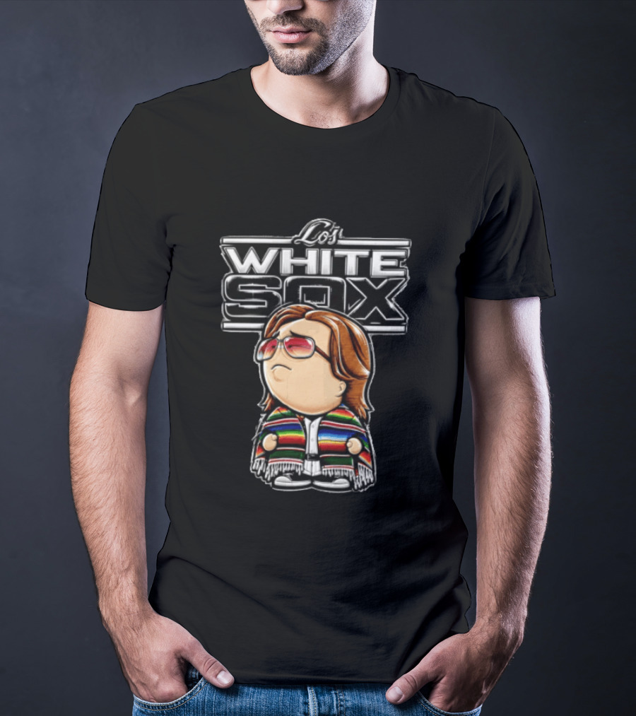 Los White Sox Character With Sunglasses And Colorful Poncho T-Shirt