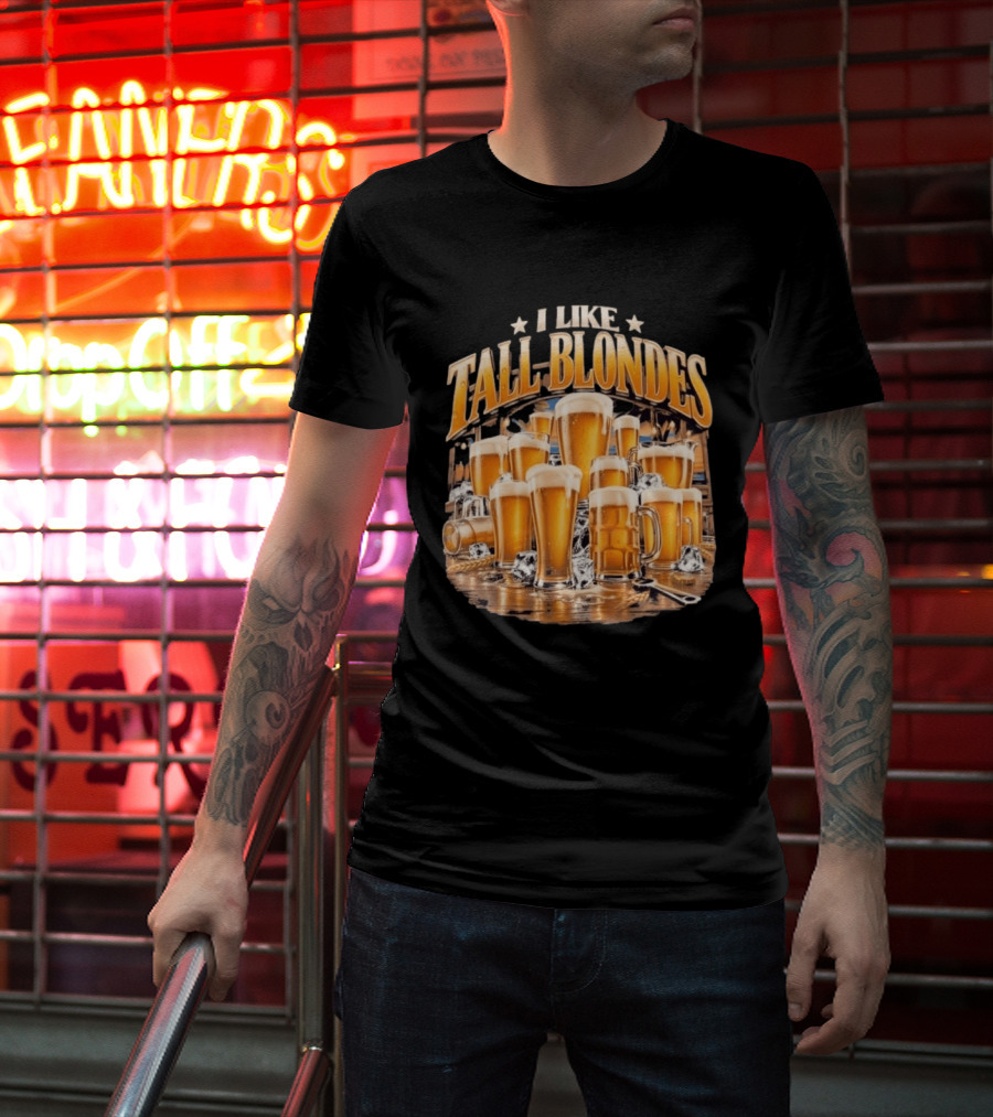 I Like Tall Blondes Beer Lover Blonde Ale Icy Pint Glasses T-Shirt