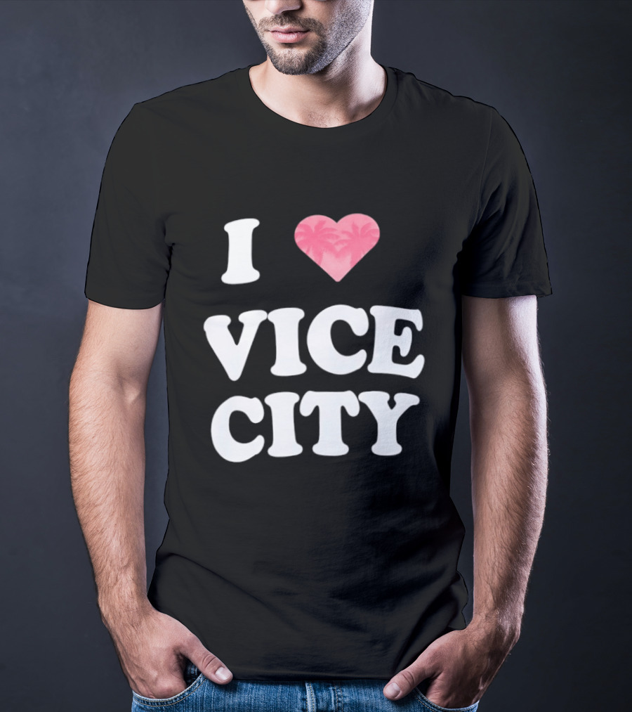 I Love Vice City 2026 GTA Palm Trees Retro Game T-Shirt