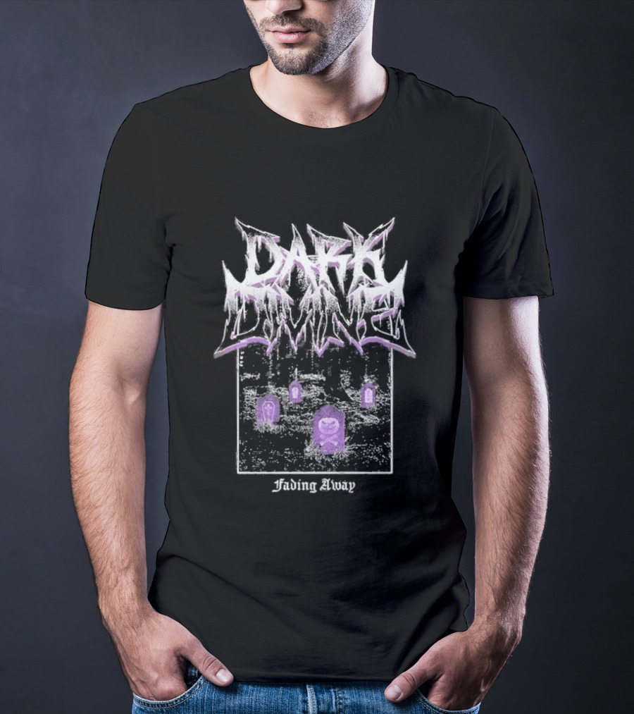 Dark Divine Fading Away Graveyard Tombstones T-Shirt