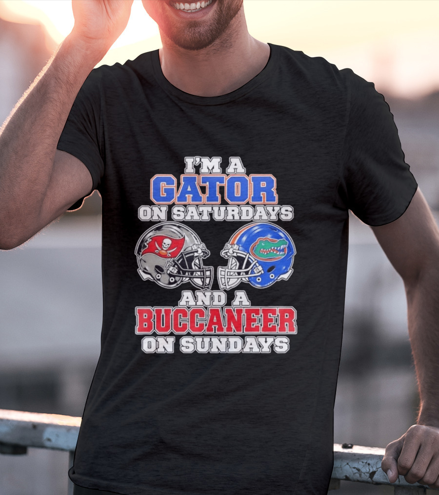 I'm A Gator On Saturdays And A Buccaneer On Sundays Football Helmets T-Shirt