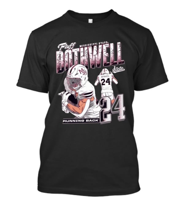 Fluff Bothwell No 24 Mississippi State Running Back T-Shirt