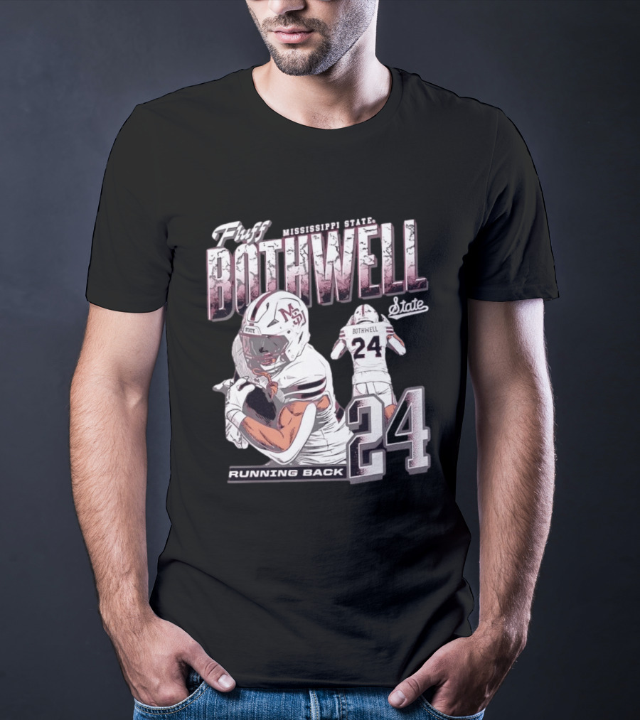 Fluff Bothwell No 24 Mississippi State Running Back T-Shirt