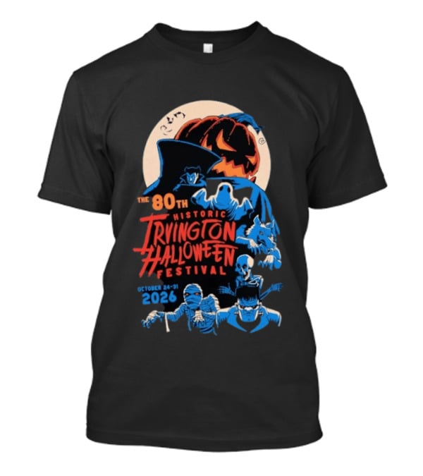 80th Historic Irvington Halloween Festival October 24 31 2026 Vintage Monsters T-Shirt