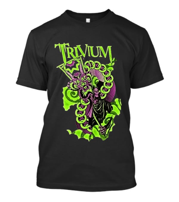 Trivium Australia Tour 2026 Neon Green Serpent Wizard T-Shirt