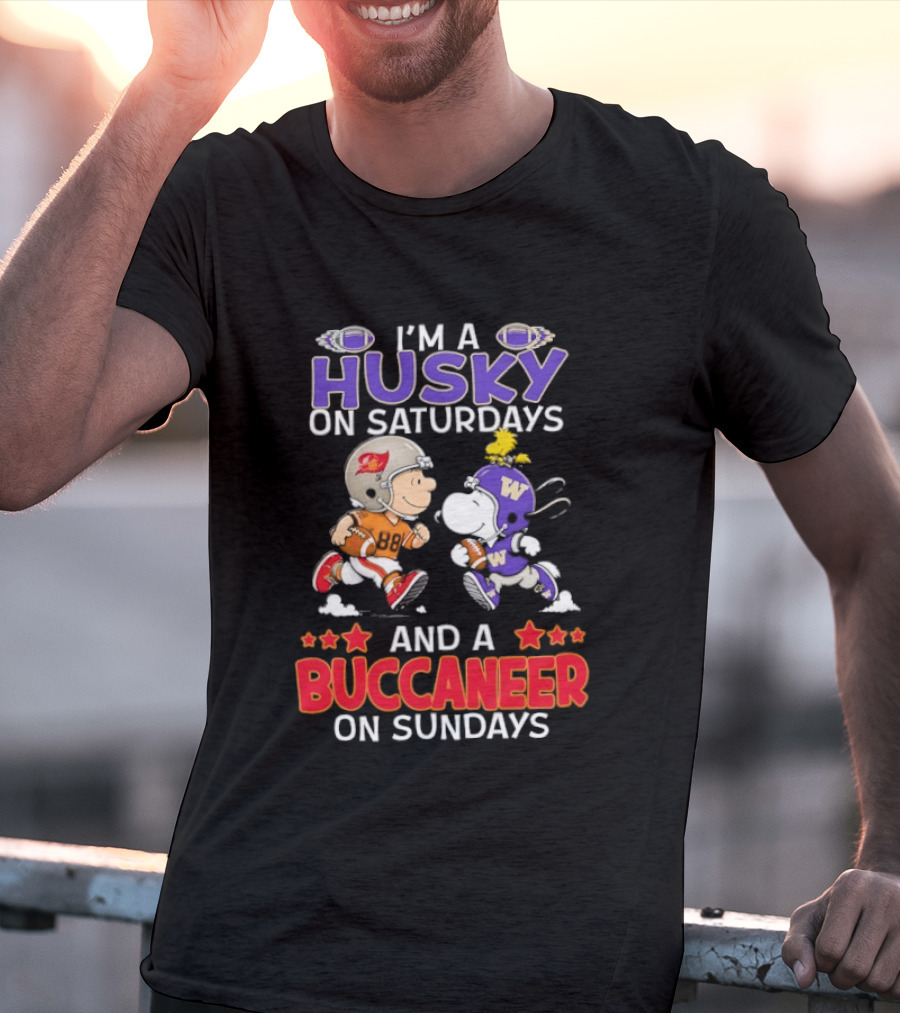 I'm A Husky On Saturdays And A Buccaneer On Sundays Peanuts Snoopy Charlie Brown T-Shirt
