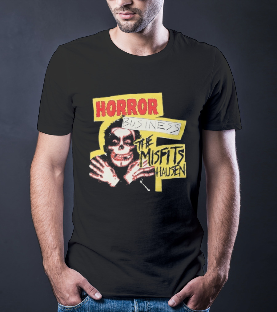 Middle Of Beyond Misfitshausen Misfits X Danhausen Horror Business Iconic Skull T-Shirt