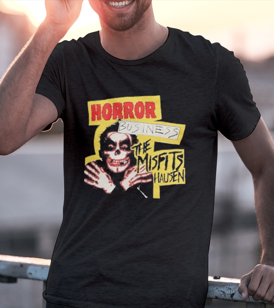 Middle Of Beyond Misfitshausen Misfits X Danhausen Horror Business Iconic Skull T-Shirt
